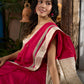 Luxurious cotton saree with intricate hand embroidery and opulent Benarasi combination