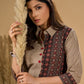 Charming Cream Ajrakh Kurta with Geometric Yoke & Cuffs