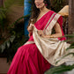 Luxurious cotton saree with intricate hand embroidery and opulent Benarasi combination