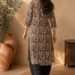Ivory Geometric Printed Cotton Kurta with Contemporary Ethnic Motifs