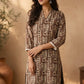 Ivory Geometric Printed Cotton Kurta with Contemporary Ethnic Motifs