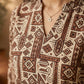 Ivory Geometric Printed Cotton Kurta with Contemporary Ethnic Motifs