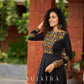 Black Flared Gown with Mirror Work Embellishments