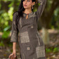 Chic Grey Cotton Kurta with Statement Abstract Hand Block Design