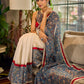 Flourishing Ivory Kalamkari Floral Chanderi Saree with Red Zari-Trimmed Hem & Chevron Border Accent