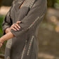 Chic Grey Cotton Kurta with Statement Abstract Hand Block Design