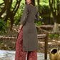 Chic Grey Cotton Kurta with Statement Abstract Hand Block Design