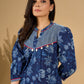 Midnight Maze Indigo Kurta with Contrast Detailing and Delicate Embellishments