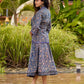 Ajrakh Elegance Blue Skirt & Black Woven Halter Neck Top with Additional Ajrakh Jacket