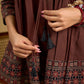 Beautiful  brown cotton ajrakh combination top