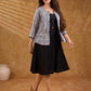 Monochrome Stripe Cotton Short Peplum Jacket