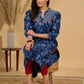 Midnight Maze Indigo Kurta with Contrast Detailing and Delicate Embellishments