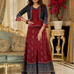 Maroon rich Jamdani Lehenga and Choli - Beautiful navy blue embroidered shrug Optional