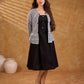 Monochrome Stripe Cotton Short Peplum Jacket