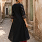 Soulful Black A-Line Cotton Kurta with Handcrafted Embroidery & Red Piping