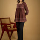 Beautiful  brown cotton ajrakh combination top