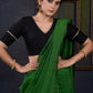 Elegant Black Cotton Silk Pin Tucks Blouse