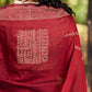 Chic Maroon Cotton Saree with Modern Abstract Hand Block Print