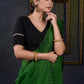 Elegant Black Cotton Silk Pin Tucks Blouse