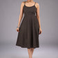 Black and Bold Ajrakh Cotton Strappy Flared Dress