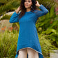 Elegant Blue Ombre Embroidered High-Low Statement Short Kurta - Flared Pants Additional
