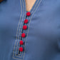 Smart Dark Grey rayon kurta elevated with subtle and stylish stitch detailing - palazzo optional