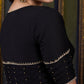 Elegant Black Cotton Silk Pin Tucks Blouse