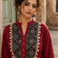 Luxe Maroon Cotton Kurta with Ajrakh Printed Yoke Panel & Delicate Embroidery