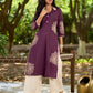 Timeless Purple Cotton Kurta with Statement Floral Hand Block Print