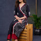 Exclusive-Black-Cotton-Natural-Print-A-Line-Kurta-Highlighted-With-Contrast-Laces--Pant-Optional