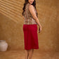 Rustic Beige Ethnic Print Cotton Sleeveless Cropped Jacket with Tassel Front Tie