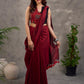 Rich Black Maroon Cotton Silk Overlapping Sleeveless Blouse with Ajrakh Animal Print