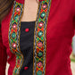 Beautiful maroon cotton kurta highlighted with traditional Kutch mirror embroidery-pant optional