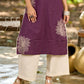 Timeless Purple Cotton Kurta with Statement Floral Hand Block Print