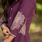 Timeless Purple Cotton Kurta with Statement Floral Hand Block Print