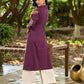 Timeless Purple Cotton Kurta with Statement Floral Hand Block Print