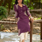 Timeless Purple Cotton Kurta with Statement Floral Hand Block Print