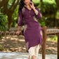 Timeless Purple Cotton Kurta with Statement Floral Hand Block Print