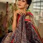 Flourishing Dark Grey All-Over Kalamkari Floral Chanderi Saree with Gold Woven Zari Border & Maroon Hem Accent