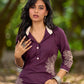 Timeless Purple Cotton Kurta with Statement Floral Hand Block Print