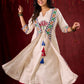 Ivory Handloom Jacket-Style Kurta with Hand Painted Madhubani & Gond Detailing