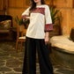 Whimsical White Cotton A-Line Top with Maroon Ajrakh Patch and Contrast Detailing