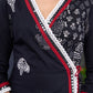 Exclusive-Black-Cotton-Natural-Print-A-Line-Kurta-Highlighted-With-Contrast-Laces--Pant-Optional