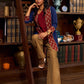 Sophisticated Blue Cotton Jacket Enhanced with Ajrakh Printed Accents and Minimal Embellishments