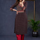 Beautiful-Black-Cotton-Ajrakh-Combination-Kurta-With-Highlighted-Ajrakh-Yoke--Pant-Optional