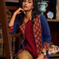 Sophisticated Blue Cotton Jacket Enhanced with Ajrakh Printed Accents and Minimal Embellishments