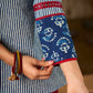 Indigo Cotton Top With Maroon Placket Detailed With Cowrie And Tassels, Finished with Collared Neckline
