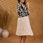 Classic Monochrome Floral Print Cotton Bolero Jacket