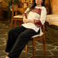 Whimsical White Cotton A-Line Top with Maroon Ajrakh Patch and Contrast Detailing
