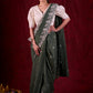 Sage Elegance Chanderi Saree Featuring All-Over Embroidery & Exquisite Heavy Border